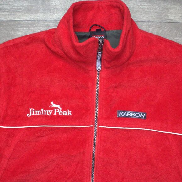 Vtg Karbon Men's Jacket Size XS Full Zip Sweater Ski Jiminy Peak Mountain Resort - Picture 2 of 7